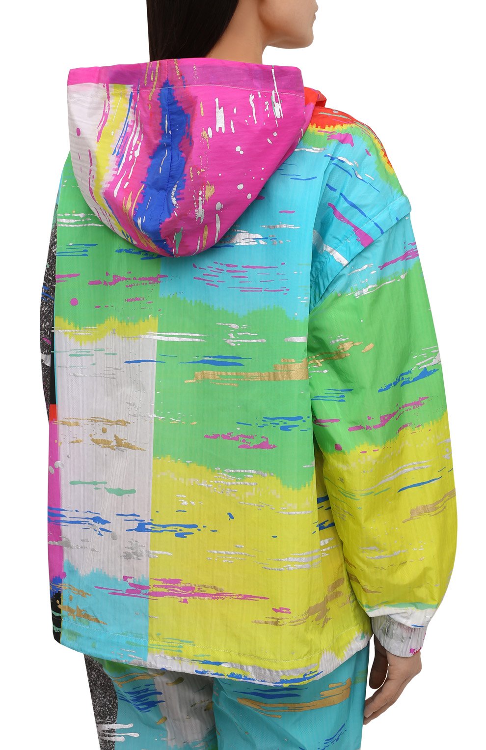 Женская ветровка DOLCE & GABBANA разноцветного цвета, арт. F9L83T/FHMHV | Фото 4 (Кросс-КТ: Куртка, Ветровка; Рукава: Длинные; Материал внешний: Синтетический материал; Стили: Спорт-шик; Материал подклада: Синтетический материал; Длина (верхняя одежда): Короткие)