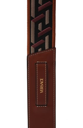 Женские ремень для сумки VERSACE коричневого цвета по цене 39000 руб., арт. 1002526/1A01572 | Фото 3 Женские ремень для сумки VERSACE коричневого цвета, арт. 1002526/1A01572 | Фото 3 (Кросс-КТ: ремень-сумка; Материал: Текстиль)