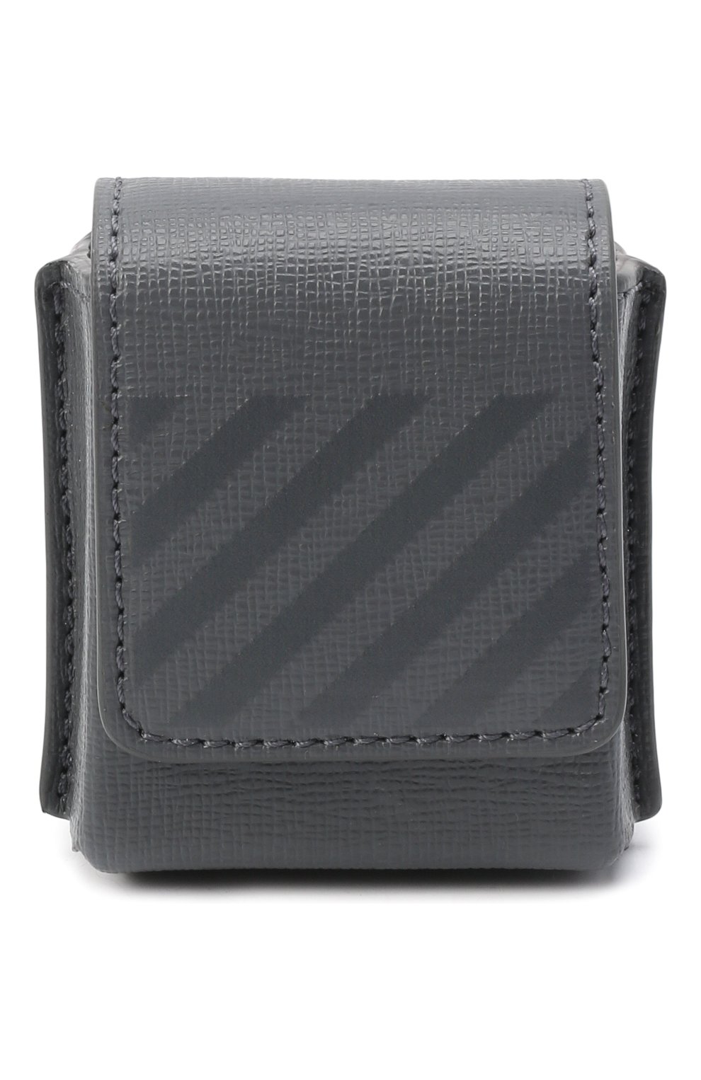 Кожаный чехол для airpods OFF-WHITE серого цвета, арт. 0MNJ014F21LEA001 | Фото 1 (Материал: Натуральная кожа; Женское Кросс-КТ: Кожа AirPods)