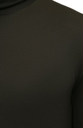 Мужской шерстяная водолазка CORNELIANI хаки цвета, арт. 88M523-1825126/00 | Фото 5 (Материал внешний: Шерсть; Рукава: Длинные; Принт: Без принта; Длина (для топов): Стандартные; Мужское Кросс-КТ: Водолазка-одежда; Стили: Кэжуэл)