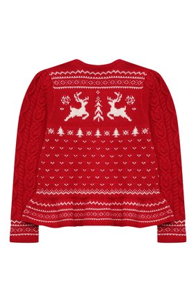 Детский пуловер из хлопка и шерсти POLO RALPH LAUREN красного цвета по цене 14400 руб., арт. 312853160 | Фото 2 Детский пуловер из хлопка и шерсти POLO RALPH LAUREN красного цвета, арт. 312853160 | Фото 2 (Материал внешний: Хлопок; Рукава: Длинные)