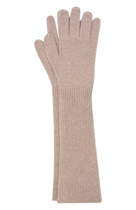 Женские кашемировые перчатки olive BALMUIR бежевого цвета, арт. 2114001846 | Фото 1 (Материал: Кашемир, Шерсть, Текстиль)