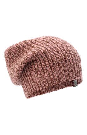 Женская кашемировая шапка BRUNELLO CUCINELLI розового цвета, арт. MBX574299 | Фото 1 (Материал: Шерсть, Кашемир, Текстиль)