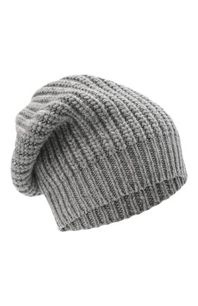 Женская шапка из смеси кашемира и шелка BRUNELLO CUCINELLI серого цвета, арт. M32373999 | Фото 1 (Материал: Кашемир, Шерсть, Текстиль)