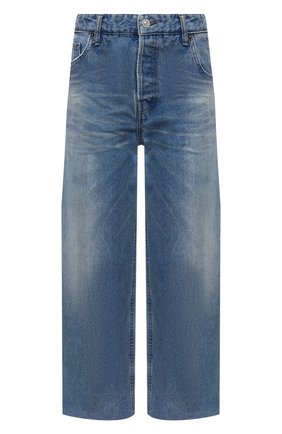 Женские джинсы BALENCIAGA голубого цвета, арт. 600235/TCW03 | Фото 1 (Длина (брюки, джинсы): Укороченные; Материал внешний: Хлопок, Деним; Стили: Кэжуэл; Кросс-КТ: Деним; Силуэт Ж (брюки и джинсы): Широкие)