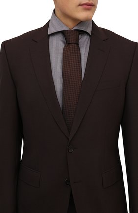 Мужской шелковый галстук BOSS коричневого цвета, арт. 50466759 | Фото 2 (Материал: Шелк, Текстиль; Принт: С принтом)