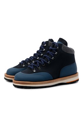Мужские кожаные ботинки ANDREA VENTURA FIRENZE синего цвета, арт. 616 ZERMAT BV/CASHMERE/NABUK+G0MMAT0/616-SNEAKER | Фото 1 (Материал внутренний: Текстиль, Натуральная кожа; Подошва: Плоская; Мужское Кросс-КТ: Хайкеры-обувь, Ботинки-обувь; Материал внешний: Кожа; Материал утеплителя: Без утеплителя)