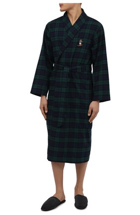 Мужской хлопковый халат POLO RALPH LAUREN темно-зеленого цвета по цене 14800 руб., арт. 714857748 | Фото 2 Мужской хлопковый халат POLO RALPH LAUREN темно-зеленого цвета, арт. 714857748 | Фото 2 (Материал внешний: Хлопок; Длина (верхняя одежда): Длинные; Рукава: Длинные; Кросс-КТ: домашняя одежда)