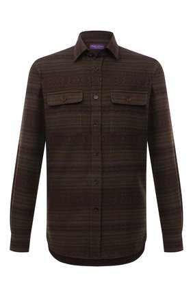 Мужская кашемировая рубашка RALPH LAUREN коричневого цвета по цене 144500 руб., арт. 790851293 | Фото 1 Мужская кашемировая рубашка RALPH LAUREN коричневого цвета, арт. 790851293 | Фото 1 (Рукава: Длинные; Материал внешний: Шерсть, Кашемир; Длина (для топов): Стандартные; Манжеты: На пуговицах; Случай: Повседневный; Принт: С принтом; Стили: Кэжуэл; Воротник: Кент)