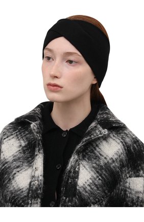 Женская кашемировая повязка на голову BALMUIR черного цвета, арт. 2112001199 | Фото 2 (Материал: Кашемир, Шерсть, Текстиль)