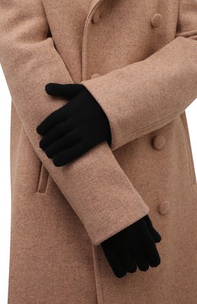 Женские кашемировые перчатки olive BALMUIR черного цвета, арт. 2114001199 | Фото 2 (Материал: Кашемир, Шерсть, Текстиль)