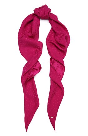 Женский шелковый шарф SAINT LAURENT фуксия цвета, арт. 674296/3Y009 | Фото 1 (Материал: Шелк, Текстиль)