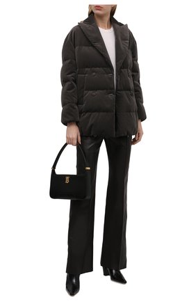 Женская пуховая куртка BRUNELLO CUCINELLI темно-серого цвета по цене 318500 руб., арт. ML4792709 | Фото 2 Женская пуховая куртка BRUNELLO CUCINELLI темно-серого цвета, арт. ML4792709 | Фото 2 (Материал внешний: Хлопок; Материал подклада: Синтетический материал; Материал утеплителя: Пух и перо; Стили: Кэжуэл; Длина (верхняя одежда): Короткие; Рукава: Длинные; Кросс-КТ: Куртка; Женское Кросс-КТ: Пуховик-куртка)