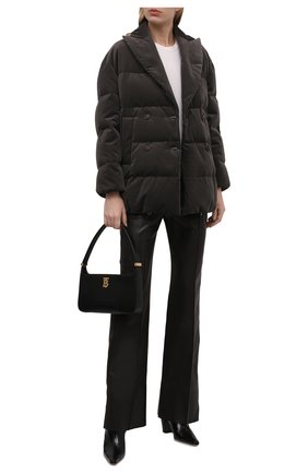 Женская пуховая куртка BRUNELLO CUCINELLI темно-серого цвета, арт. ML4792709 | Фото 2 (Кросс-КТ: Куртка; Рукава: Длинные; Женское Кросс-КТ: Пуховик-куртка; Материал внешний: Хлопок; Материал подклада: Синтетический материал; Длина (верхняя одежда): Короткие; Материал утеплителя: Пух и перо; Стили: Кэжуэл)