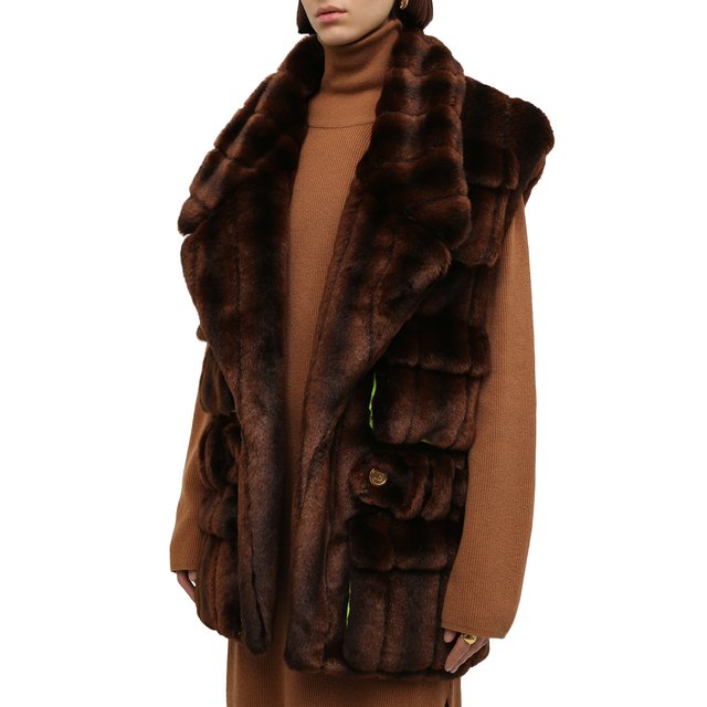 фото Жилет из экомеха balmain