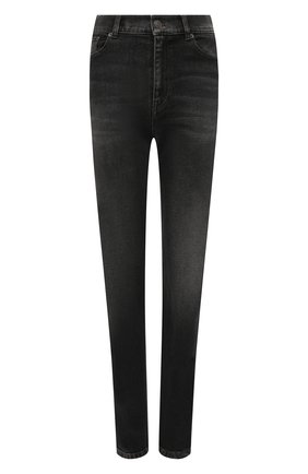 Женские джинсы BALENCIAGA темно-серого цвета, арт. 675237/TJW85 | Фото 1 (Материал внешний: Хлопок, Деним; Длина (брюки, джинсы): Стандартные; Стили: Кэжуэл; Кросс-КТ: Деним; Силуэт Ж (брюки и джинсы): Скинни)