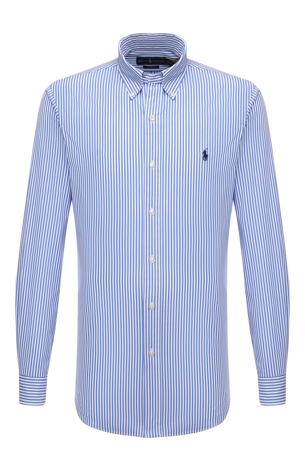 Мужская синяя хлопковая рубашка POLO RALPH LAUREN купить в  интернет-магазине ЦУМ, арт. 710865768/4655H
