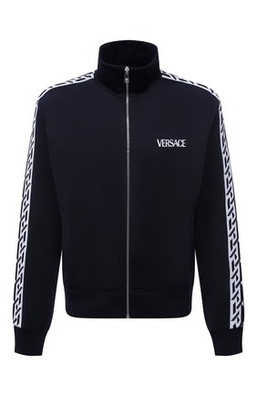 Мужской толстовка из вискозы и хлопка VERSACE темно-синего цвета по цене 95350 руб., арт. 1002605/1A01898 | Фото 1 Мужской толстовка из вискозы и хлопка VERSACE темно-синего цвета, арт. 1002605/1A01898 | Фото 1 (Материал внешний: Вискоза, Хлопок; Длина (для топов): Стандартные; Рукава: Длинные; Мужское Кросс-КТ: Толстовка-одежда; Стили: Спорт-шик)