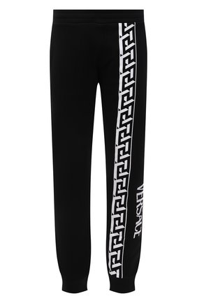 Мужские хлопковые джоггеры VERSACE черного цвета по цене 59950 руб., арт. 1002458/1A01790 | Фото 1 Мужские хлопковые джоггеры VERSACE черного цвета, арт. 1002458/1A01790 | Фото 1 (Длина (брюки, джинсы): Стандартные; Материал внешний: Хлопок; Силуэт М (брюки): Джоггеры; Стили: Спорт-шик)