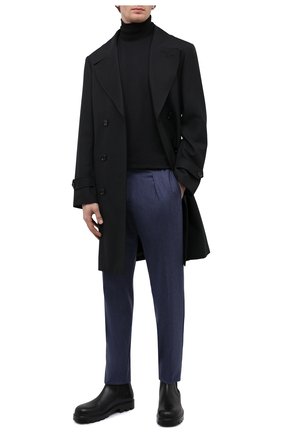 Мужские кашемировые брюки MARCO PESCAROLO темно-синего цвета, арт. CHIAIA/ZIP/4442 | Фото 2 (Материал внешний: Шерсть, Кашемир; Длина (брюки, джинсы): Стандартные; Случай: Повседневный; Стили: Кэжуэл)