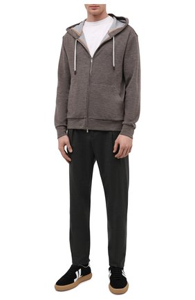 Мужские кашемировые брюки MARCO PESCAROLO темно-зеленого цвета, арт. CHIAIA/ZIP/4442 | Фото 2 (Длина (брюки, джинсы): Стандартные; Материал внешний: Кашемир, Шерсть; Случай: Повседневный; Стили: Кэжуэл)