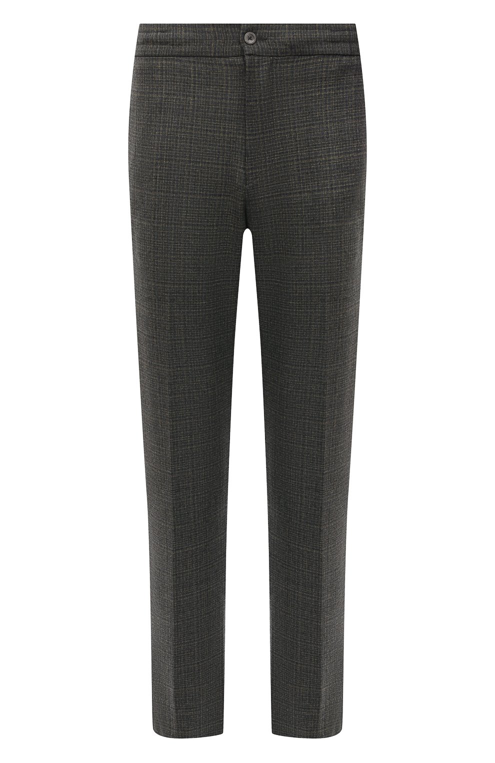 Мужские шерстяные брюки MARCO PESCAROLO темно-серого цвета, арт. CHIAIAM/ZIP/4430 | Фото 1 (Материал внешний: Шерсть; Длина (брюки, джинсы): Стандартные; Случай: Повседневный; Стили: Кэжуэл)