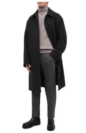 Мужские шерстяные брюки MARCO PESCAROLO темно-серого цвета, арт. CHIAIAM/ZIP/4430 | Фото 2 (Длина (брюки, джинсы): Стандартные; Материал внешний: Шерсть; Случай: Повседневный; Стили: Кэжуэл)