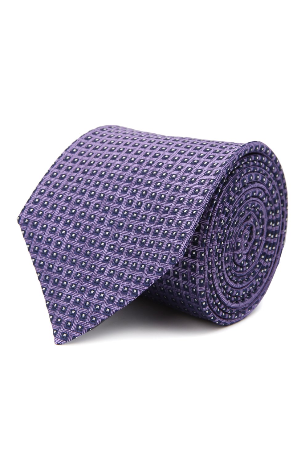 Мужской шелковый галстук BOSS сиреневого цвета, арт. 50466848 | Фото 1 (Принт: С принтом; Материал: Текстиль, Шелк)