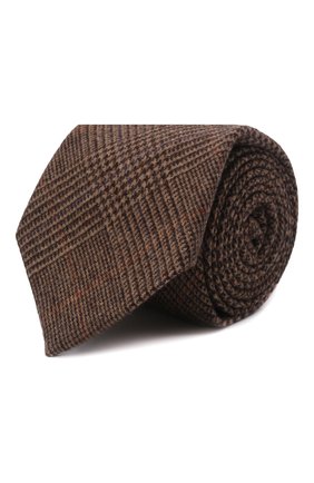 Женский шерстяной галстук RALPH LAUREN коричневого цвета, арт. 434857509 | Фото 1 (Материал: Шерсть, Текстиль)