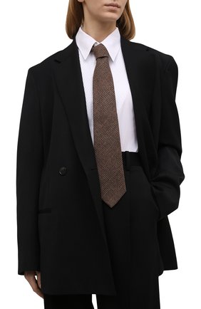 Женский шерстяной галстук RALPH LAUREN коричневого цвета, арт. 434857509 | Фото 2 (Материал: Шерсть, Текстиль)