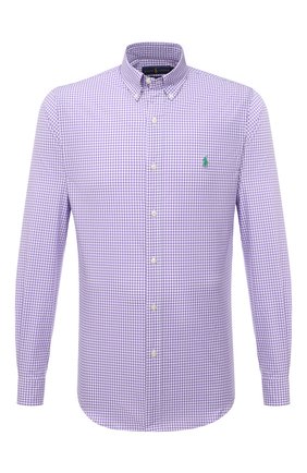 Мужская хлопковая рубашка POLO RALPH LAUREN сиреневого цвета по цене 11950 руб., арт. 710859882/4656I | Фото 1 Мужская хлопковая рубашка POLO RALPH LAUREN сиреневого цвета, арт. 710859882/4656I | Фото 1 (Принт: Клетка; Материал внешний: Хлопок; Стили: Кэжуэл; Случай: Повседневный; Рукава: Длинные; Воротник: Button down; Манжеты: На пуговицах; Длина (для топов): Стандартные)
