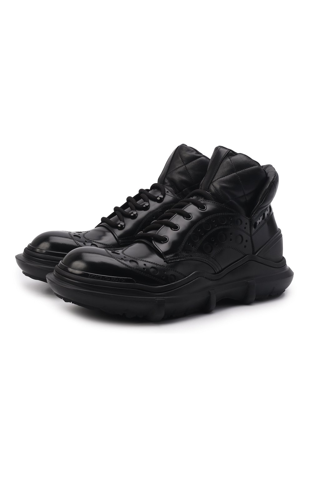 Мужские кожаные ботинки DOLCE & GABBANA черного цвета, арт. A10701/AQ380 | Фото 1 (Материал внешний: Кожа; Мужское Кросс-КТ: Ботинки-обувь; Материал внутренний: Натуральная кожа; Материал утеплителя: Без утеплителя; Подошва: Массивная; Длина стельки: 25,3, 25,7, 26,1, 26,5, 26,9, 27,3, 27,7, 28,1, 28,5, 29,3, 30,1)