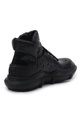 Мужские кожаные ботинки DOLCE & GABBANA черного цвета, арт. A10701/AQ380 | Фото 5 (Материал внешний: Кожа; Мужское Кросс-КТ: Ботинки-обувь; Материал внутренний: Натуральная кожа; Материал утеплителя: Без утеплителя; Подошва: Массивная)