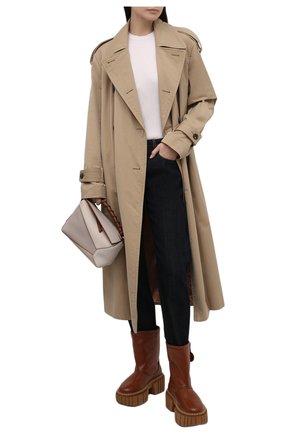 Женские полусапоги STELLA MCCARTNEY коричневого цвета по цене 56900 руб., арт. 800398/KP001 | Фото 2 Женские полусапоги STELLA MCCARTNEY коричневого цвета, арт. 800398/KP001 | Фото 2 (Каблук тип: Устойчивый; Материал внешний: Экокожа, Текстиль; Материал утеплителя: Экомех; Каблук высота: Средний; Высота голенища: Низкие; Подошва: Платформа)