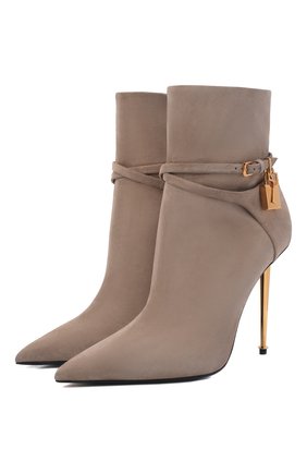 Женские замшевые ботильоны TOM FORD бежевого цвета по цене 117500 руб., арт. W2959T-LCL071 | Фото 1 Женские замшевые ботильоны TOM FORD бежевого цвета, арт. W2959T-LCL071 | Фото 1 (Материал внешний: Замша, Кожа; Каблук высота: Высокий; Каблук тип: Шпилька; Материал внутренний: Натуральная кожа; Подошва: Плоская)