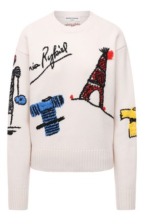Женский шерстяной пуловер SONIA RYKIEL кремвого цвета по цене 68200 руб., арт. 121HP039-AA | Фото 1 Женский шерстяной пуловер SONIA RYKIEL кремвого цвета, арт. 121HP039-AA | Фото 1 (Женское Кросс-КТ: Пуловер-одежда; Материал внешний: Шерсть; Рукава: Длинные; Длина (для топов): Стандартные; Стили: Романтичный)
