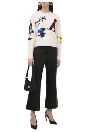 Женский шерстяной пуловер SONIA RYKIEL кремвого цвета по цене 68200 руб., арт. 121HP039-AA | Фото 2 Женский шерстяной пуловер SONIA RYKIEL кремвого цвета, арт. 121HP039-AA | Фото 2 (Женское Кросс-КТ: Пуловер-одежда; Материал внешний: Шерсть; Рукава: Длинные; Длина (для топов): Стандартные; Стили: Романтичный)