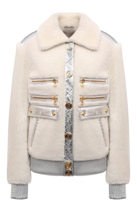 Женская дубленка из овчины balmain x rossignol BALMAIN кремвого цвета по цене 357000 руб., арт. WF2TH050/L172 | Фото 1 Женская дубленка из овчины balmain x rossignol BALMAIN кремвого цвета, арт. WF2TH050/L172 | Фото 1 (Стили: Гламурный; Длина (верхняя одежда): Короткие; Рукава: Длинные; Материал внешний: Натуральный мех)