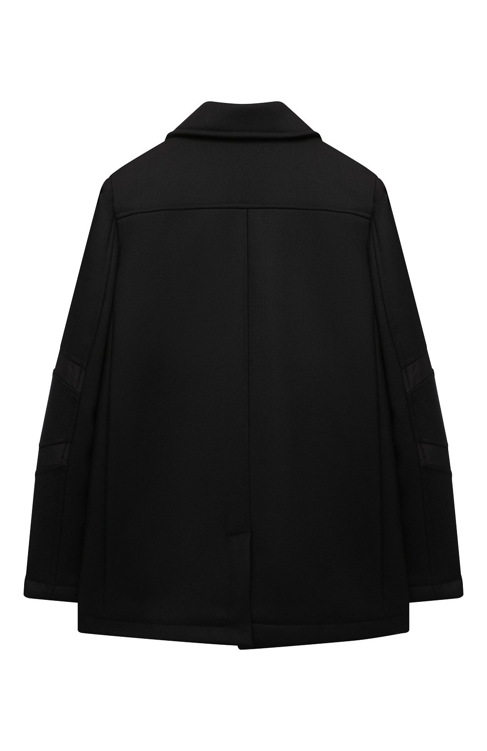 Детское пальто LES HOMMES черного цвета, арт. KLQ504-313A | Фото 2 (Материал внешний: Шерсть, Синтетический материал; Рукава: Длинные; Материал подклада: Вискоза)