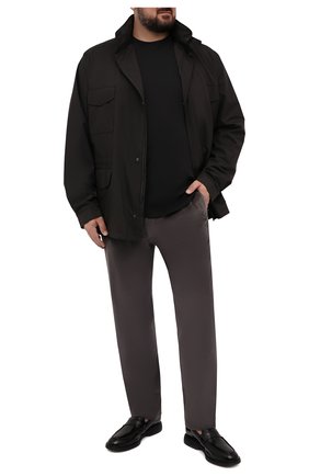 Мужские хлопковые брюки HILTL серого цвета, арт. PARMA/74818/60-70 | Фото 2 (Материал внешний: Хлопок; Big sizes: Big Sizes; Случай: Повседневный; Стили: Кэжуэл; Длина (брюки, джинсы): Стандартные)