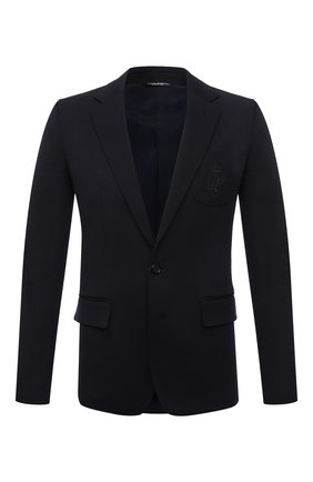 Мужской шерстяной пиджак DOLCE & GABBANA темно-синего цвета по цене 190500 руб., арт. G2NF4Z/GEH80 | Фото 1 Мужской шерстяной пиджак DOLCE & GABBANA темно-синего цвета, арт. G2NF4Z/GEH80 | Фото 1 (Материал внешний: Шерсть; Материал подклада: Шелк; Случай: Коктейльный; 1-2-бортные: Однобортные; Стили: Классический; Пиджаки М: Приталенный; Длина (для топов): Стандартные; Рукава: Длинные)