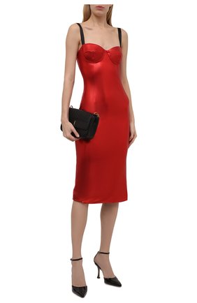 Женское платье из вискозы DOLCE & GABBANA красного цвета по цене 167000 руб., арт. F6R5YT/GDAKV | Фото 2 Женское платье из вискозы DOLCE & GABBANA красного цвета, арт. F6R5YT/GDAKV | Фото 2 (Материал подклада: Шелк; Материал внешний: Вискоза; Длина Ж (юбки, платья, шорты): До колена; Стили: Гламурный; Случай: Вечерний; Женское Кросс-КТ: Платье-одежда, Сарафаны; Одежда: Одежда)