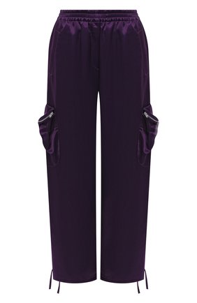 Женские брюки KENZO фиолетового цвета по цене 49450 руб., арт. FB62WPA429ST | Фото 1 Женские брюки KENZO фиолетового цвета, арт. FB62WPA429ST | Фото 1 (Материал внешний: Купро, Хлопок, Растительное волокно; Длина (брюки, джинсы): Стандартные; Стили: Спорт-шик; Женское Кросс-КТ: Брюки-одежда; Силуэт Ж (брюки и джинсы): Широкие)