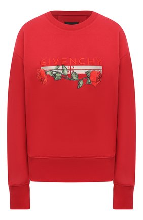 Женский хлопковый свитшот GIVENCHY красного цвета по цене 66150 руб., арт. BWJ0213Z75 | Фото 1 Женский хлопковый свитшот GIVENCHY красного цвета, арт. BWJ0213Z75 | Фото 1 (Рукава: Длинные; Длина (для топов): Стандартные; Материал внешний: Хлопок; Стили: Спорт-шик; Женское Кросс-КТ: Свитшот-одежда)