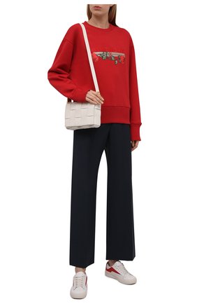 Женский хлопковый свитшот GIVENCHY красного цвета по цене 66150 руб., арт. BWJ0213Z75 | Фото 2 Женский хлопковый свитшот GIVENCHY красного цвета, арт. BWJ0213Z75 | Фото 2 (Рукава: Длинные; Длина (для топов): Стандартные; Материал внешний: Хлопок; Стили: Спорт-шик; Женское Кросс-КТ: Свитшот-одежда)