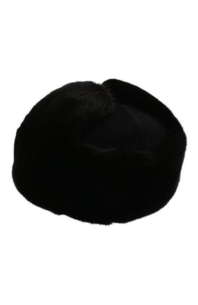 Мужская шапка-ушанка с отделкой из меха норки KUSSENKOVV черного цвета, арт. 339802802158 | Фото 2 (Материал: Натуральный мех, Замша, Натуральная кожа)