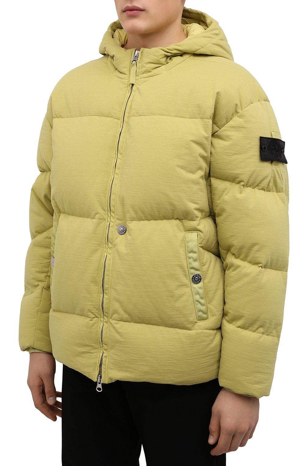 Мужская желтая пуховая куртка STONE ISLAND SHADOW PROJECT купить в