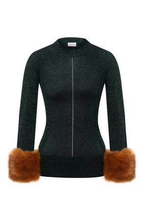 Женский пуловер из вискозы SAINT LAURENT темно-зеленого цвета по цене 133000 руб., арт. 680591/Y75IQ | Фото 1 Женский пуловер из вискозы SAINT LAURENT темно-зеленого цвета, арт. 680591/Y75IQ | Фото 1 (Материал внешний: Вискоза; Длина (для топов): Стандартные; Рукава: Длинные; Стили: Гламурный; Женское Кросс-КТ: Пуловер-одежда)