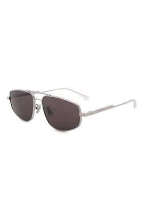 Женские солнцезащитные очки BOTTEGA VENETA серебряного цвета, арт. BV1125S 003 | Фото 1 (Тип очков: С/з; Оптика Гендер: оптика-женское; Очки форма: Авиаторы, Узкие)