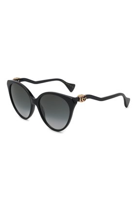 Женские солнцезащитные очки GUCCI черного цвета, арт. GG1011S 001 | Фото 1 (Тип очков: С/з; Оптика Гендер: оптика-женское; Очки форма: Cat-eye)